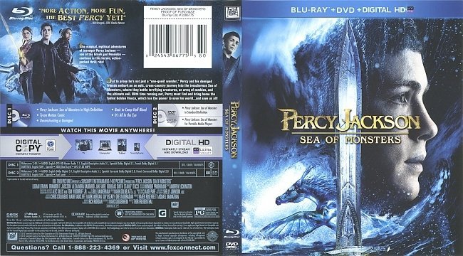 Percy Jackson: Sea Of Monsters  Blu-Ray Cover & Labels 
