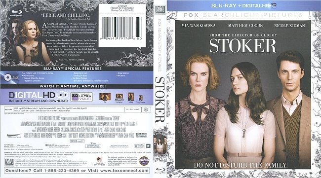 Stoker  Blu-Ray Cover & Label 