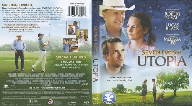 Seven Days In Utopia (2011) Blu-Ray Cover & Label 
