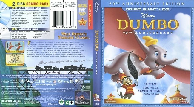 Dumbo (1941) Blu-Ray Cover & labels 