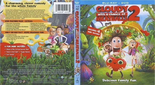 Cloudy With A Chance Of Meatballs 2  Blu-Ray Cover & Labels 