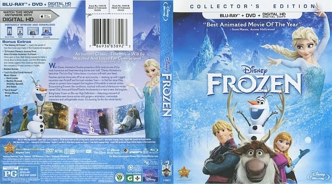 Frozen  Blu-Ray Cover & Labels 