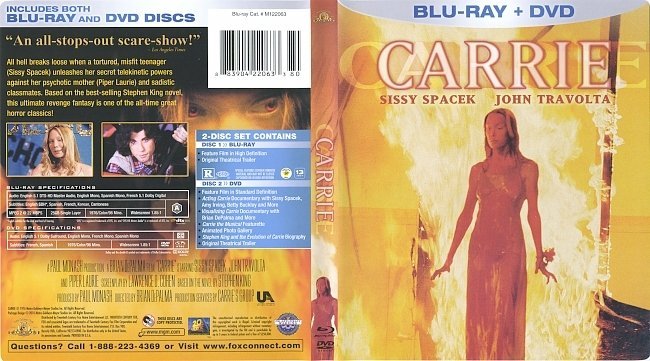 Carrie (1976) Blu-Ray Cover & Labels 