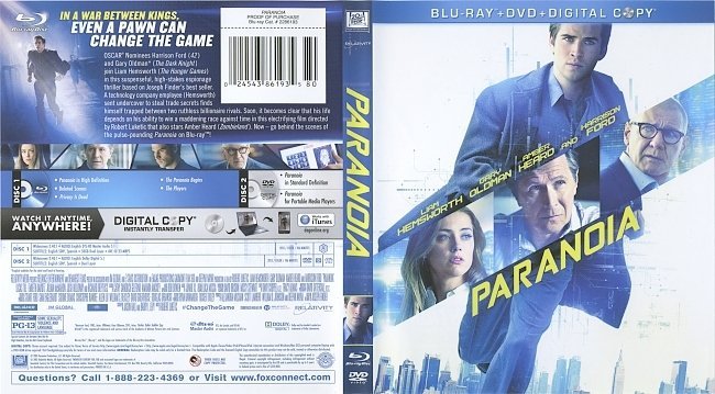 Paranoia  Blu-Ray Cover & Labels 