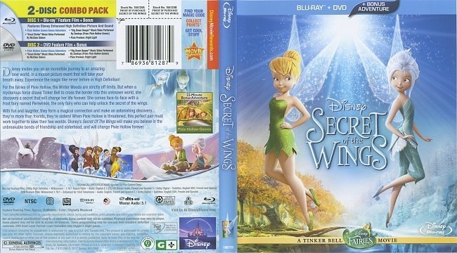Secret Of The Wings (Tinker Bell)  Blu-Ray Cover & labels 
