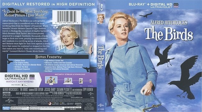 The Birds (Alfred Hitchcock) (1963) Blu-Ray Cover & Label 