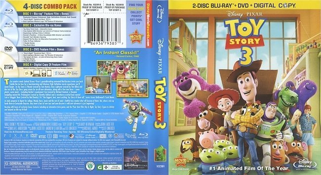 Toy Story 3 (2010) Blu-Ray Cover & Labels 