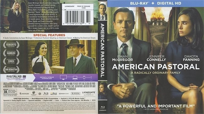 American Pastoral (2016) Blu-Ray Cover & Labels 