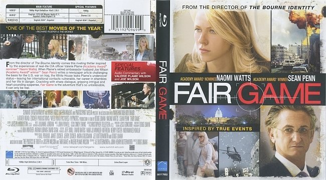 Fair Game (2010) Blu-Ray Cover & Label 