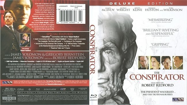 The Conspirator (2010) Blu-Ray Cover & Label 
