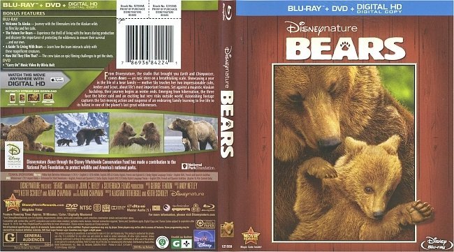 Disneynature: Bears  Blu-Ray Cover & Labels 