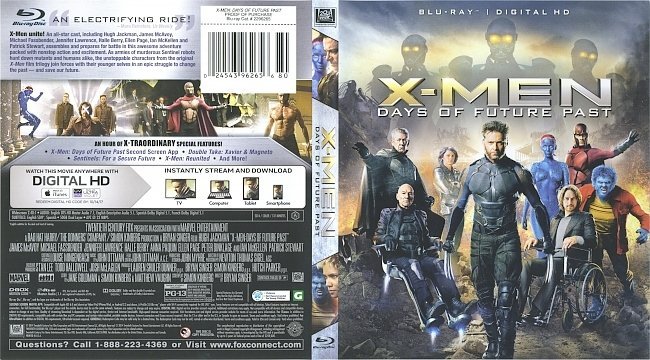 X-Men: Days Of Future Past  Blu-Ray Cover & Label 