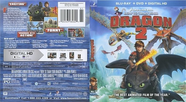 How To Train Your Dragon 2  Blu-Ray Cover & Labels 