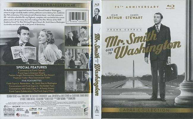 Mr. Smith Goes To Washington (1939) Blu-Ray Cover & Label 