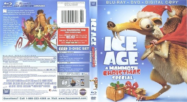 Ice Age: A Mammoth Christmas Special (2011) Blu-Ray Cover & Labels 