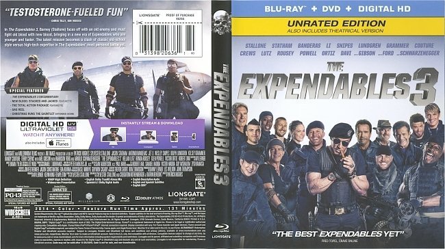 The Expendables 3  Blu-Ray Cover & Labels 