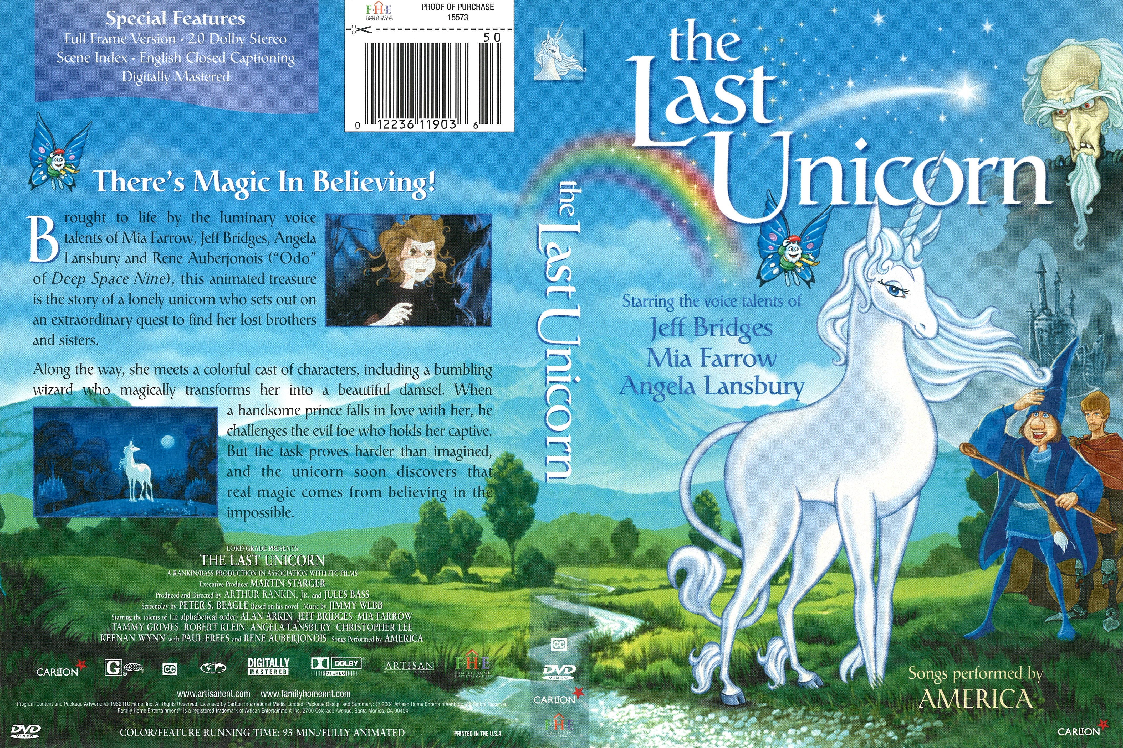 dvd cover The Last Unicorn (2004) R1 Cover. 