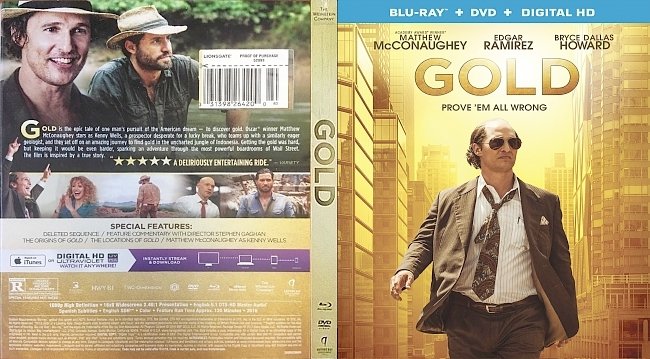 Gold (2016) Blu-Ray Cover & Label 