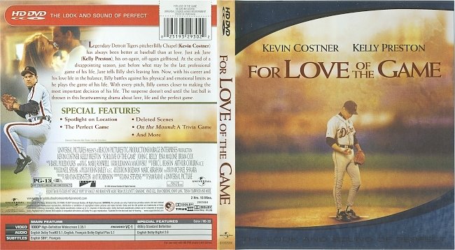 For Love Of The Game (1999) R1 HD-DVD Cover & Label 