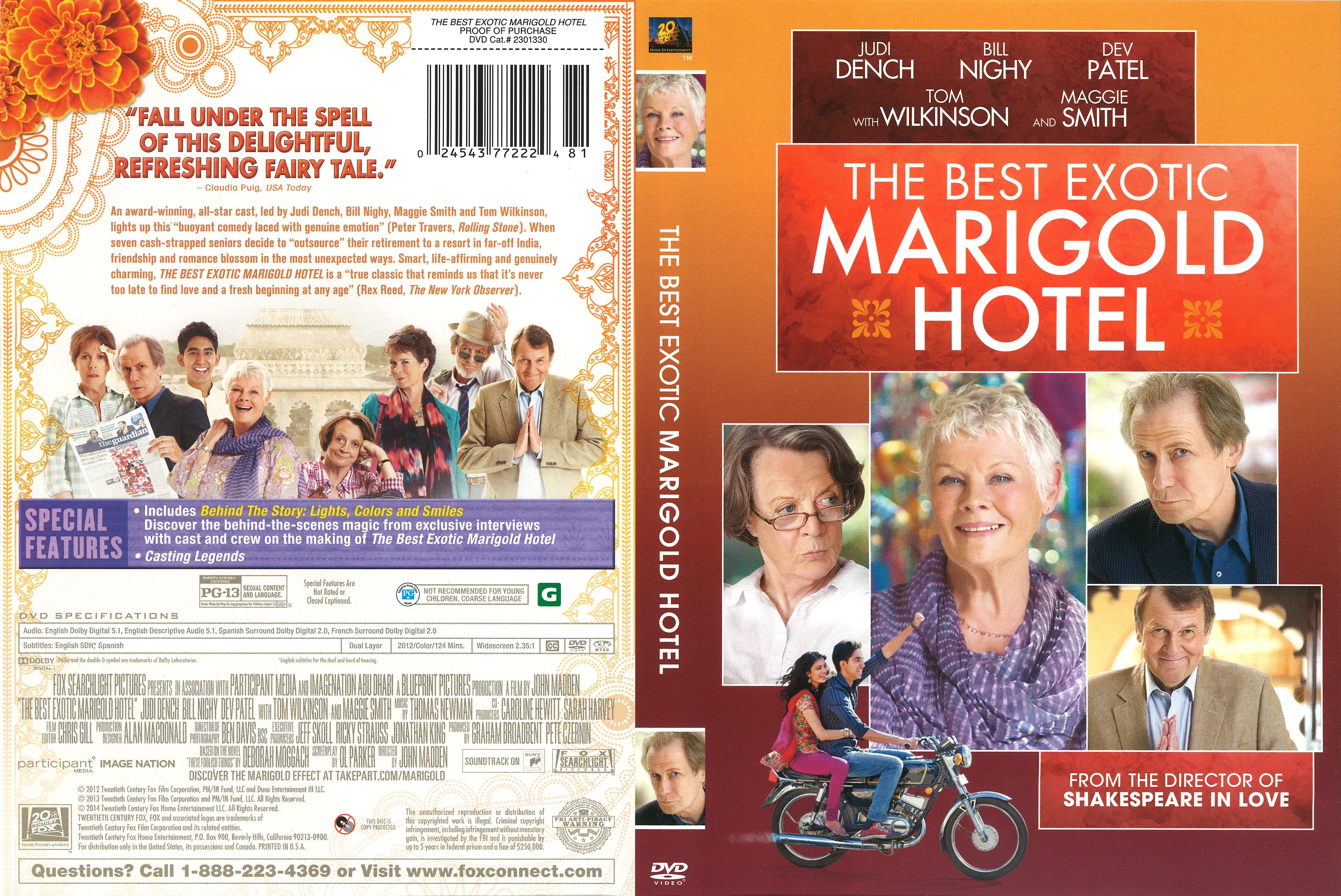 dvd cover The Best Exotic Marigold Hotel R1 Cover. 