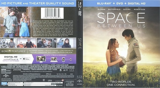 The Space Between Us (2016) Blu-Ray Cover & Labels 