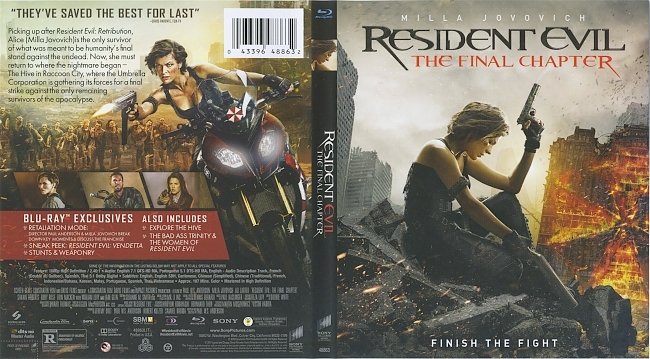 Resident Evil: The Final Chapter (2016) Blu-Ray Cover & label 
