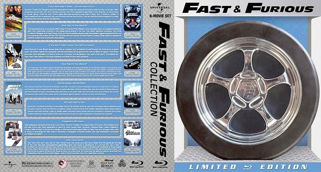 Fast & Furious Blu-Ray Collection (2001-2017) R1 Custom Blu-Ray Cover 