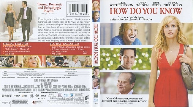 How Do You Know (2010) Blu-Ray Cover & Label 