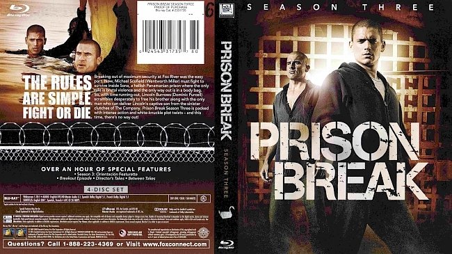 Prison Break: Season 03 (2007) Blu-Ray Cover 