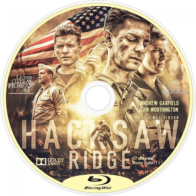 Hacksaw Ridge (2016) R1 Custom Blu-Ray Label 
