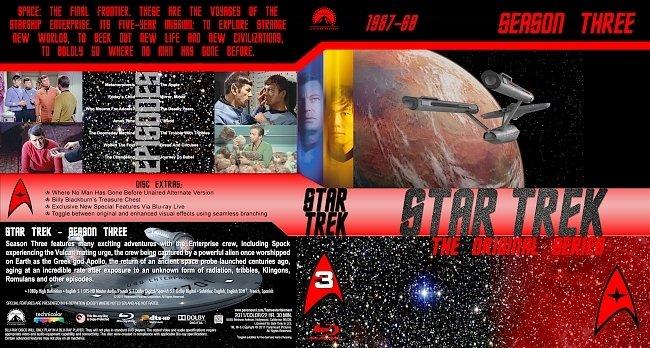 Star Trek: The Original Series – Season 3 (1968) R1 Custom Blu-Ray Cover 