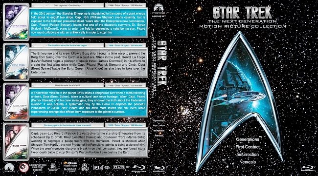 Star Trek: The Next Generation Motion Picture Collection (1979-1991) R1 Custom Blu-Ray Cover 