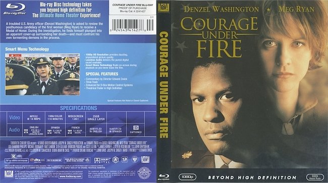 Courage Under Fire (1996) Blu-Ray Cover & Label 