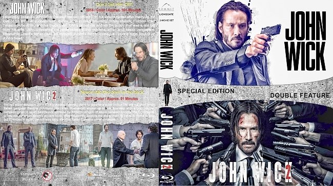 John Wick Double Feature (-2017) R1 Custom Blu-Ray Cover 