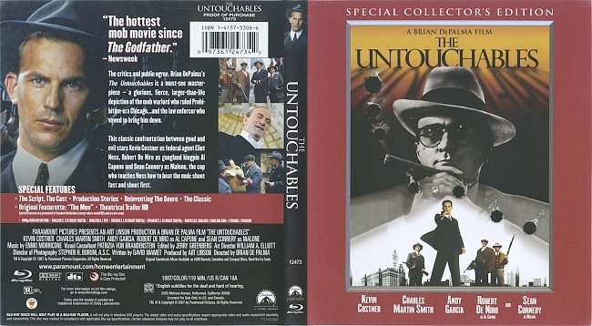 The Untouchables (1987) Blu-Ray Cover & Label 