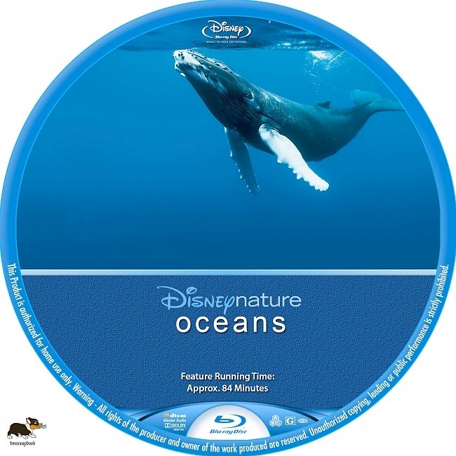 Oceans (2009) R1 Custom Blu-Ray Label 