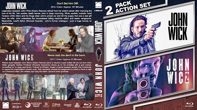 John Wick Double Feature (-2017) R1 Custom V3 Blu-Ray Cover 