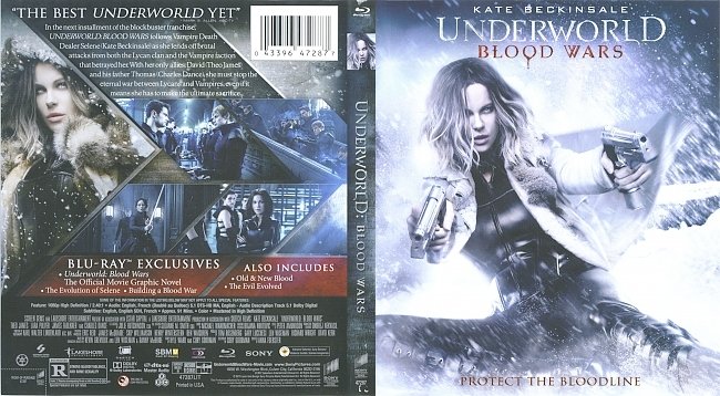 Underworld: Blood Wars (2016) Blu-Ray Cover & Label 