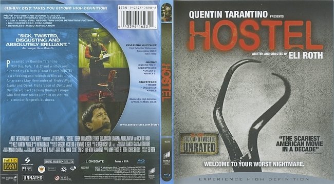 Hostel (2005) Blu-Ray Cover & Label 