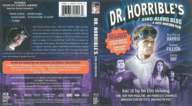 Dr. Horrible's Sing-Along Blog (2008) Blu-Ray Cover 