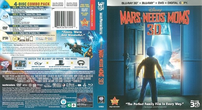 Mars Needs Moms (2011) Blu-Ray Cover 