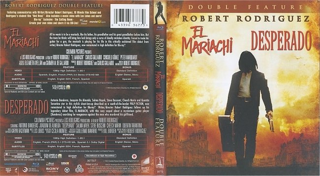 El Mariachi & Desperado (2011) Blu-Ray Cover & Label 