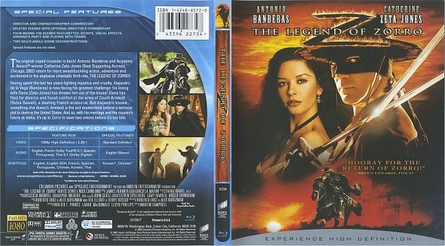 The Legend Of Zorro (2005) Blu-Ray Cover & Label 