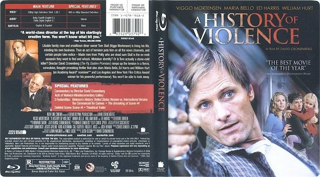 A History Of Violence (2005) Blu-Ray Cover & Label 