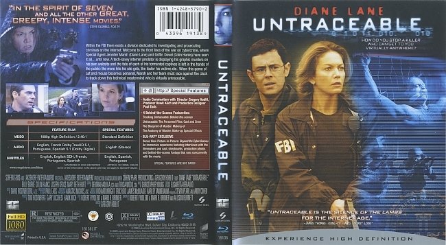 Untraceable (2008) Blu-Ray Cover & Label 