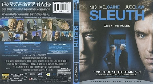 Sleuth (2007) Blu-Ray Cover & Label 
