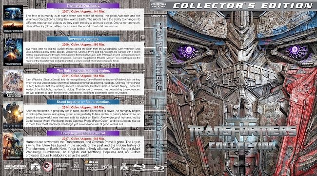 Transformers Collection (5) (2007-2017) R1 Custom Blu-Ray Cover 