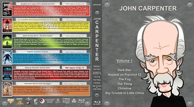 John Carpenter Collection- Volume 1 (1974-1986) R1 Custom Blu-Ray Cover 