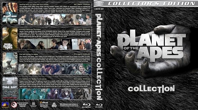 Planet of the Apes Collection (2001-2017) R1 Custom Blu-Ray Cover 