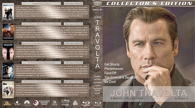 John Travolta 5-Movie Collection – Volume 2 (1995-2005) R1 Custom Blu-Ray Cover 